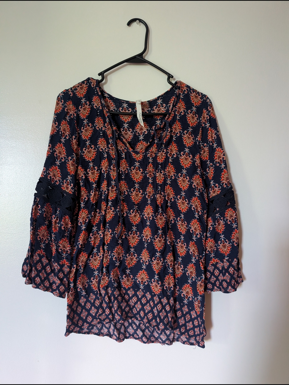 Collective Concepts Navy Tunic with Rust Floral Print